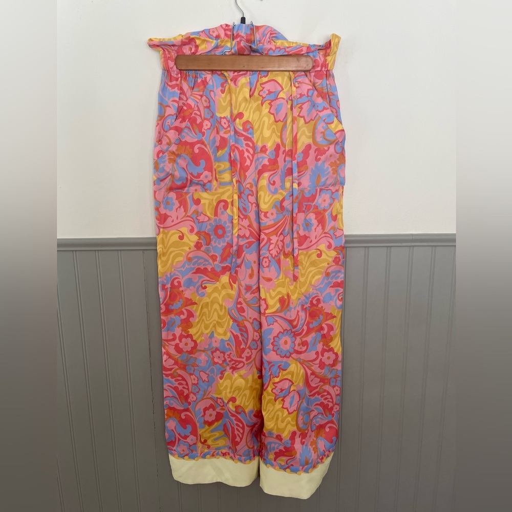 Sézane Pink, Yellow & Blue Paisley Jumpsuit - Picture 3 of 11